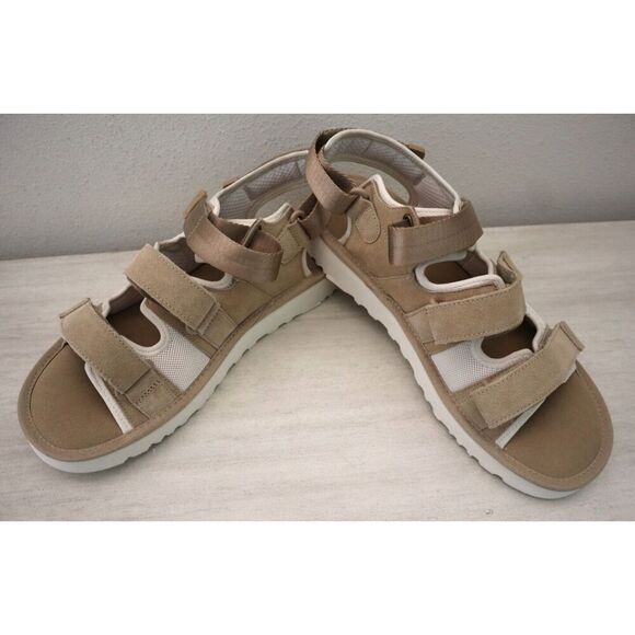 Ugg F20023K Men's Sz 13 Beige Goldencoast Multistrap Suede Sandals - Picture 1 of 11
